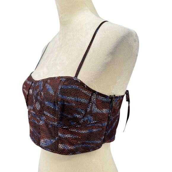 Ulla Johnson NWT Dalaney Bralette Tiger Dark Print Strappy Corset Crop Top - Picture 4 of 14